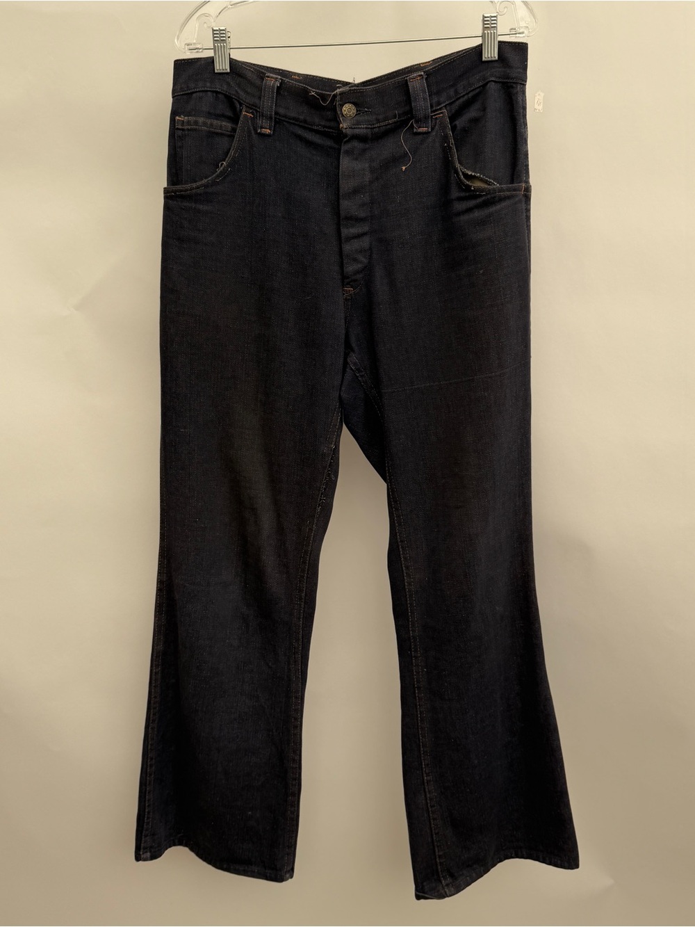 Vintage Hill & Holt Ltd. “destroyed” deep blue bootcut jeans